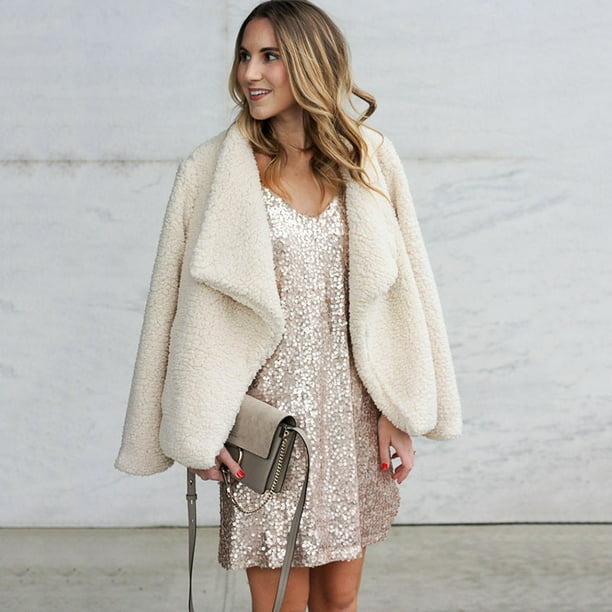 Fashion Warm Fleece Fluffy Jacket Coat Solid Open Front Cardigan Outerwear for Women Fashion Warm Fleece Fluffy Jacket Coat Solid Open Front Cardigan Outerwear for Women